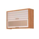 Ver imagem 1 de Armário Aéreo Cozinha Modulado Eloise C/ 2 Portas Basculante C/ Vidro Reflecta 120cm Cinamomo/off
