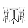 Jogo de Mesa Bistrô Preto Tampo Branco com 2 Banquetas Preta Alta Assento Branco - Fortmix - 1