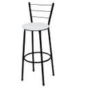 Ver imagem 3 de Jogo de Mesa Bistrô Preto Tampo Branco com 2 Banquetas Preta Alta Assento Branco - Fortmix