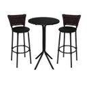 Ver imagem 1 de Jogo de Mesa Bistrô Preto com 2 Banquetas Preta com Junco e Assento Preto - Fortmix