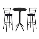Ver imagem 1 de Jogo de Mesa Bistrô Preto com 2 Banquetas Alta Preta e Assento Preto