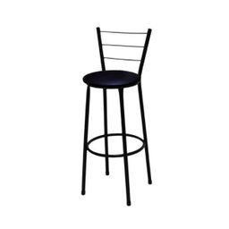 Jogo de Mesa Bistrô Preto com 2 Banquetas Alta Preta e Assento Preto - 3