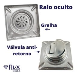 Ralo Oculto Duplo Flvx Hidro 10 X 10cm Rod-10 Inox - 5