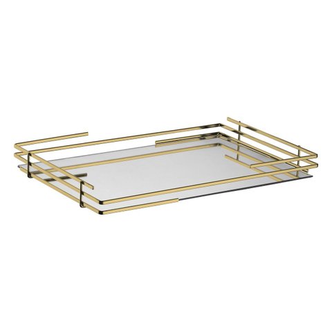 Bandeja Hara Celine Base Espelhada 32,5 X 22 Cm:dourada