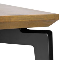 Mesa de Jantar de Madeira e Base de Ferro Preto Califórnia 220cm - 6