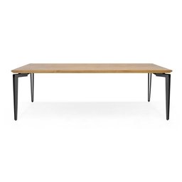 Mesa de Jantar de Madeira e Base de Ferro Preto Califórnia 220cm - 2