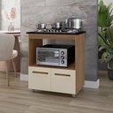Ver imagem 2 de Armário Cozinha Cooktop 5 Bocas Elisa com 2 Portas em Mdp - Savana/off White