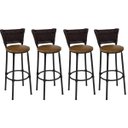 Ver imagem 1 de Kit 4 Banquetas Média Preta Junco Argila com Assento Marrom Fortmix