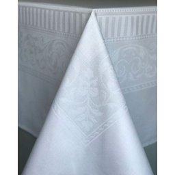 Toalha de Mesa Quadrada Damasco 100% Algodão 1.80x1.80cm - Branco - 1