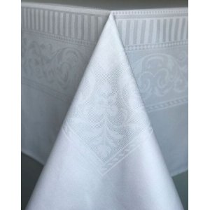 Toalha de Mesa Quadrada Damasco 100% Algodão 1.80x1.80cm - Branco