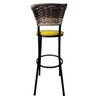 Banqueta Bistrô Aço Junco Sintético Degrade Assento Amarelo  - 5