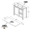 Ver imagem 3 de Gabinete Banheiro com Tampo 1 Pt 2 Gv 79 Cm Bn01 Cinza Dtall
