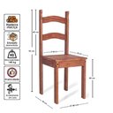 Ver imagem 6 de Conjunto Mesa de Jantar 140x70 Rústica com 6 Cadeiras em Madeira Maciça Chocolate - Mb Móveis