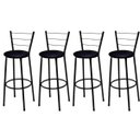 Ver imagem 1 de Kit 4 Banquetas Média Preta com Assento Preto Fortmix