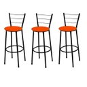 Ver imagem 1 de Kit 3 Banquetas Média Preta com Assento Laranja Fortmix