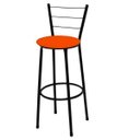 Ver imagem 2 de Kit 2 Banquetas Média Preta com Assento Laranja Fortmix