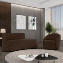 Ver imagem 2 de Sofá 4 Lugares Orgânico 220cm Morgan e Poltrona Lua Suede Marrom D03 - D’Rossi