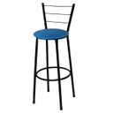 Ver imagem 2 de Kit 4 Banquetas Média Preta com Assento Azul Fortmix
