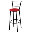 Ver imagem 2 de Kit 4 Banquetas Média Preta com Assento Vermelho Fortmix