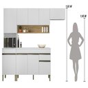 Ver imagem 4 de Armário de Cozinha Completa 120 com Balcão com Tampo 9 Portas Line - Freijó/supremo
