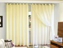 Ver imagem 1 de cortina sala voal liso c/ forro microfibra palha 6,00x2,80