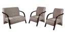 Ver imagem 1 de Kit 3 Poltronas Decorativa Venus Braço Madeira Confortável Sala Suede Cappuccino