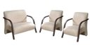 Ver imagem 1 de Kit 3 Poltronas Decorativa Venus Braço Madeira Confortável Sala Suede Bege