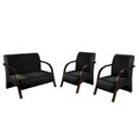 Ver imagem 1 de Kit 3 Poltronas Decorativa Venus Braço Madeira Confortável Sala Suede Preto
