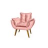 Poltrona Decorativa Opala Rosa Assento de Pillow - 1