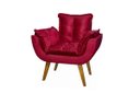 Ver imagem 1 de Poltrona Decorativa Opala Vermelho Bordô Assento de Pillow