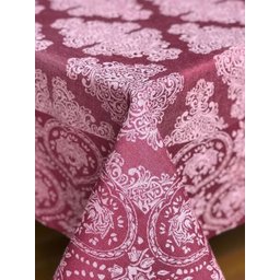 Toalha de Mesa Provence Bordo em Jaquarde 100% Algodão 1.50x2.50M - 2