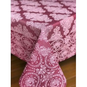 Toalha de Mesa Provence Bordo em Jaquarde 100% Algodão 1.50x2.50M