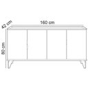 Ver imagem 4 de Aparador Buffet para Sala de Jantar 4 Portas 160cm Dante L05 Jequitibá Off White Fosco - Lyam Decor