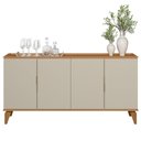 Ver imagem 3 de Aparador Buffet para Sala de Jantar 4 Portas 160cm Dante L05 Jequitibá Off White Fosco - Lyam Decor