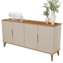 Ver imagem 1 de Aparador Buffet para Sala de Jantar 4 Portas 160cm Dante L05 Jequitibá Off White Fosco - Lyam Decor