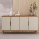 Ver imagem 2 de Aparador Buffet para Sala de Jantar 4 Portas 160cm Dante L05 Jequitibá Off White Fosco - Lyam Decor