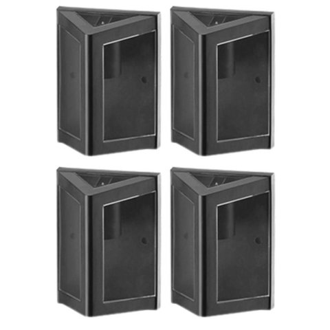 Kit 4 Luminárias Arandelas Triangulares para Parede Preto Termoplástico Smart Dital