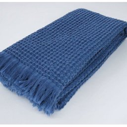 Manta Portuguesa Favo Azul de 100% Algodão Estonado 1.30x1.70 M - 2