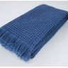 Manta Portuguesa Favo Azul de 100% Algodão Estonado 1.30x1.70 M - 2
