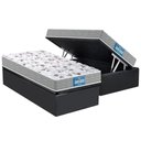 Ver imagem 1 de Cama Box Baú Solteiro: Colchão D45 - Ep Guarda Costas Próextreme Double Face+ Base Crc Suede Gray