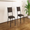 Ver imagem 3 de Kit 2 Cadeiras para Sala de Jantar Bari Preto/Madeira Imbuia