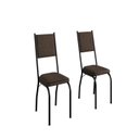 Ver imagem 1 de Kit 2 Cadeiras para Sala de Jantar Bari Preto/Madeira Imbuia