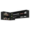 Ver imagem 2 de Kit Armário de Cozinha Aéreo Canto 90cm e Aéreo 120cm Veneza Multimóveis Mp2147 Preto/dourado