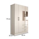 Ver imagem 4 de Guarda-roupa Solteiro Paraná 4 Portas 2 Gavetas com Espelho Branco - Panorama Móveis