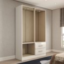 Ver imagem 6 de Guarda-roupa Solteiro Paraná 4 Portas 2 Gavetas com Espelho Branco - Panorama Móveis