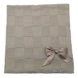 Manta Bebê Trico Maternidade Laço Luxo Bege - 1