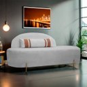 Ver imagem 2 de Poltrona Namoradeira Orgânica Maitê 1.80m Redondo Cinza Sofa Store