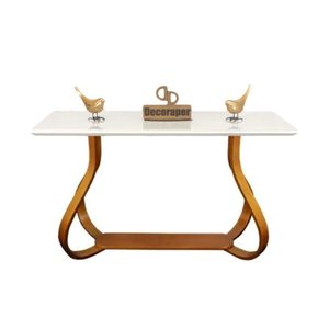 Aparador Decorativo com Vidro Laqueado 120cm - Base Cebola Branco