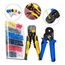 Kit Alicate Crimpar Descascador 1200 Terminais Ilhós Tubular - 1