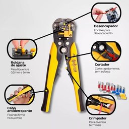 Kit Alicate Crimpar Descascador 1200 Terminais Ilhós Tubular - 9